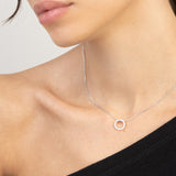 Collar colgante, Plata 925 bañada en rodio, Zirconia cúbica artificial