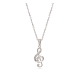 Collar colgante, Plata de Ley 925, Plata 925 bañada en rodio, Zirconia cúbica artificial
