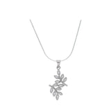 Collar colgante, Plata de Ley 925, Plata 925 bañada en rodio, Zirconia cúbica artificial