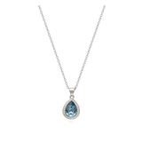 Collar colgante, Plata de Ley 925, Plata 925 bañada en rodio, Zirconia cúbica artificial, Cristal Swarovski artificial
