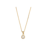 Collar colgante, Plata 925 y bañado en oro, Zirconia cúbica artificial