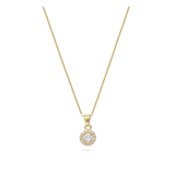 Collar colgante, Plata 925 y bañado en oro, Zirconia cúbica artificial