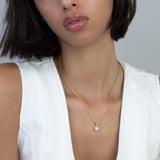 Collar colgante, Plata 925 y bañado en oro, Zirconia cúbica artificial