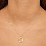 Collar colgante, Bañado en oro, Zirconia cúbica artificial