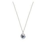 Collar colgante, Plata de Ley 925, Plata 925 bañada en rodio, Zirconia cúbica artificial, Cristal Swarovski artificial