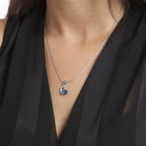 Collar colgante, Plata de Ley 925, Plata 925 bañada en rodio, Zirconia cúbica artificial, Cristal Swarovski artificial
