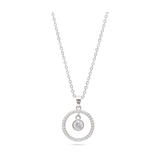 Collar colgante, Plata de Ley 925, Plata 925 bañada en rodio, Zirconia cúbica artificial