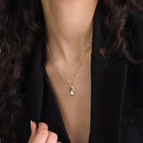 Collar colgante, Bañado en oro, Perla cultivada