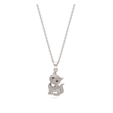 Collar colgante, Plata de Ley 925, Plata 925 bañada en rodio, Zirconia cúbica artificial
