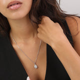 Collar colgante, Plata de Ley 925, Plata 925 bañada en rodio, Zirconia cúbica artificial