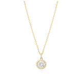 Collar colgante, Bañado en oro, Zirconia cúbica artificial