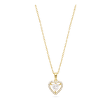 Collar colgante, Bañado en oro, Zirconia cúbica artificial