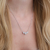 Collar colgante, Plata de Ley 925, Plata 925 bañada en rodio, Zirconia cúbica artificial