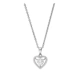 Collar colgante, Plata de Ley 925, Plata 925 bañada en rodio, Zirconia cúbica artificial