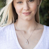 Collar colgante, Plata 925 bañada en rodio, Zirconia cúbica artificial