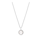 Collar colgante, Plata 925 bañada en rodio, Zirconia cúbica artificial, Perla cultivada