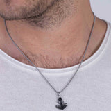 collar de hombre, Acero inoxidable, Sin piedra