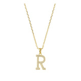 Collar colgante, Bañado en oro, Zirconia cúbica artificial