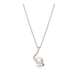 Collar colgante, Plata de Ley 925, Zirconia cúbica artificial, Perla cultivada