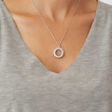 Collar colgante, Plata 925 bañada en rodio, Sin piedra