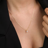 Collar colgante, Bañado en oro, Zirconia cúbica artificial