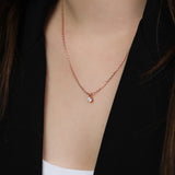 Collar colgante, Bañado en oro rosa, Zirconia cúbica artificial