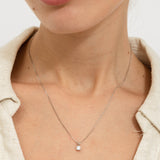 Collar colgante, Plata 925 bañada en rodio, Zirconia cúbica artificial