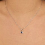 Collar colgante, Plata 925 bañada en rodio, Zirconia cúbica artificial