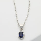 Collar colgante, Plata 925 bañada en rodio, Zirconia cúbica artificial
