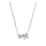 Collar colgante, Plata 925 bañada en rodio, Sin piedra