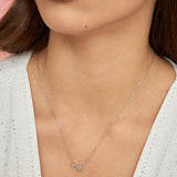 Collar colgante, Plata 925 bañada en rodio, Sin piedra