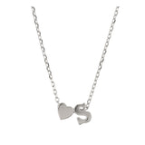 Collar colgante, Plata 925 bañada en rodio, Sin piedra
