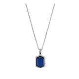 Collar colgante, Plata 925 bañada en rodio, Vidrio de plomo