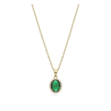 Collar colgante, Bañado en oro, Zirconia cúbica artificial
