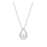 Collar colgante, Plata 925 bañada en rodio, Zirconia cúbica artificial