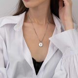 Collar colgante, Acero inoxidable, Madreperla artificial