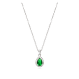 Collar colgante, Plata 925 bañada en rodio, Zirconia cúbica artificial