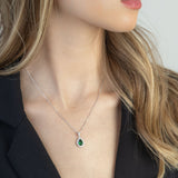 Collar colgante, Plata 925 bañada en rodio, Zirconia cúbica artificial