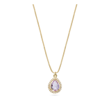 Collar colgante, Bañado en oro, Zirconia cúbica artificial, Vidrio de plomo