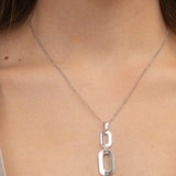 Collar colgante, Plata 925 bañada en rodio, Sin piedra
