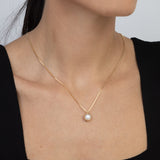 Collar colgante, Bañado en oro, Perla cultivada