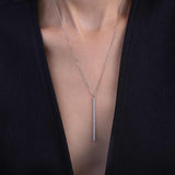 Collar colgante, Plata 925 bañada en rodio, Zirconia cúbica artificial