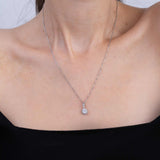 Collar colgante, Plata 925 bañada en rodio, Zirconia cúbica artificial