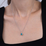 Collar colgante, Plata 925 bañada en rodio, Zirconia cúbica artificial