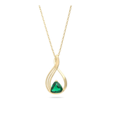 Collar colgante, Bañado en oro, Zirconia cúbica artificial