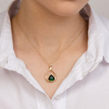 Collar colgante, Bañado en oro, Zirconia cúbica artificial