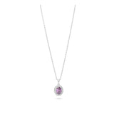 Collar colgante, Plata 925 bañada en rodio, Zirconia cúbica artificial