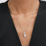 Collar colgante, Plata 925 bañada en rodio, Zirconia cúbica artificial