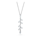 Collar colgante, Plata 925 bañada en rodio, Zirconia cúbica artificial