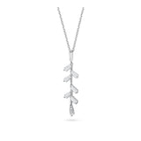Collar colgante, Plata 925 bañada en rodio, Zirconia cúbica artificial